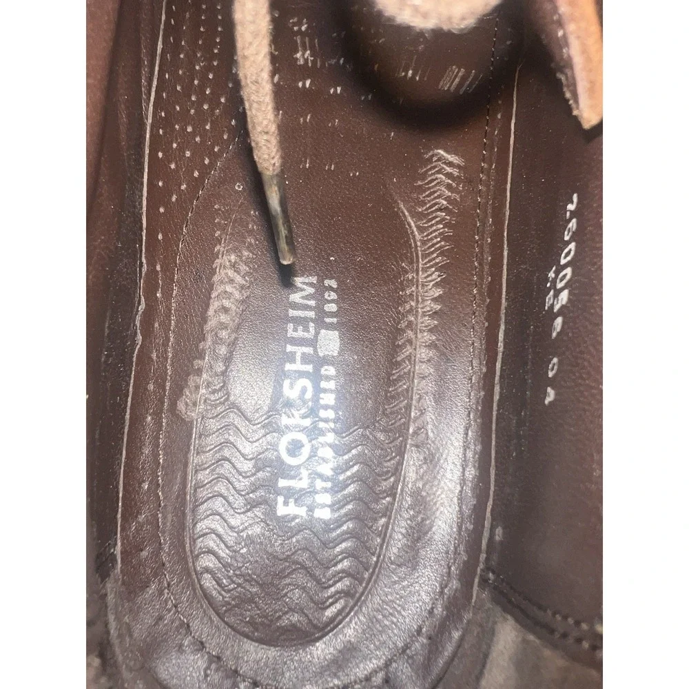 Florsheim Oxford Dress Shoes Men Brown Leather Cap Toe Brogue Business 9.5 Brown
